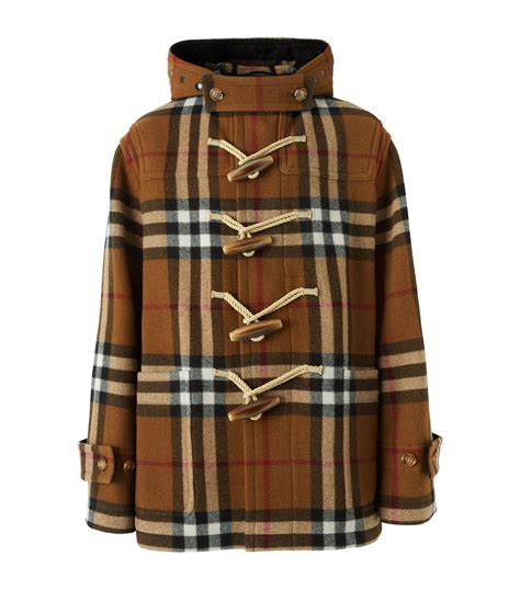 burberry small vintage check duffle|burberry duffle coat toggle.